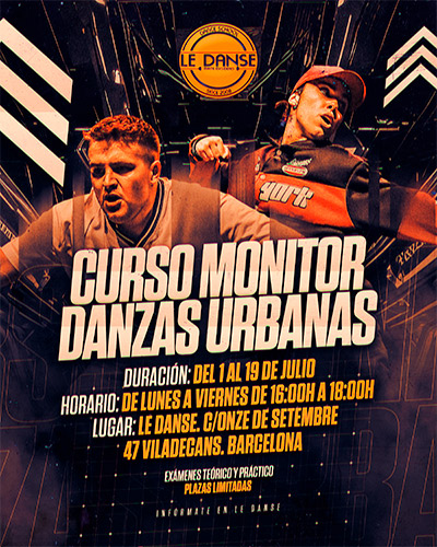 Curso de monitor de danzas urbanas en la escuela Le Danse de Viladecans.